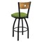 Holland Bar Stool Co 25" Swivel Counter Stool, Black Wrinkle, Med Back, Canter Kiwi Green Seat 83025BWMedMplB009 - alternate 3